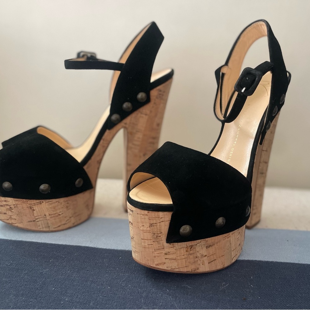 Giuseppe Zanotti (50081 ) 8.5 - Black Platform Wedge Sandals - Picture 3 of 10
